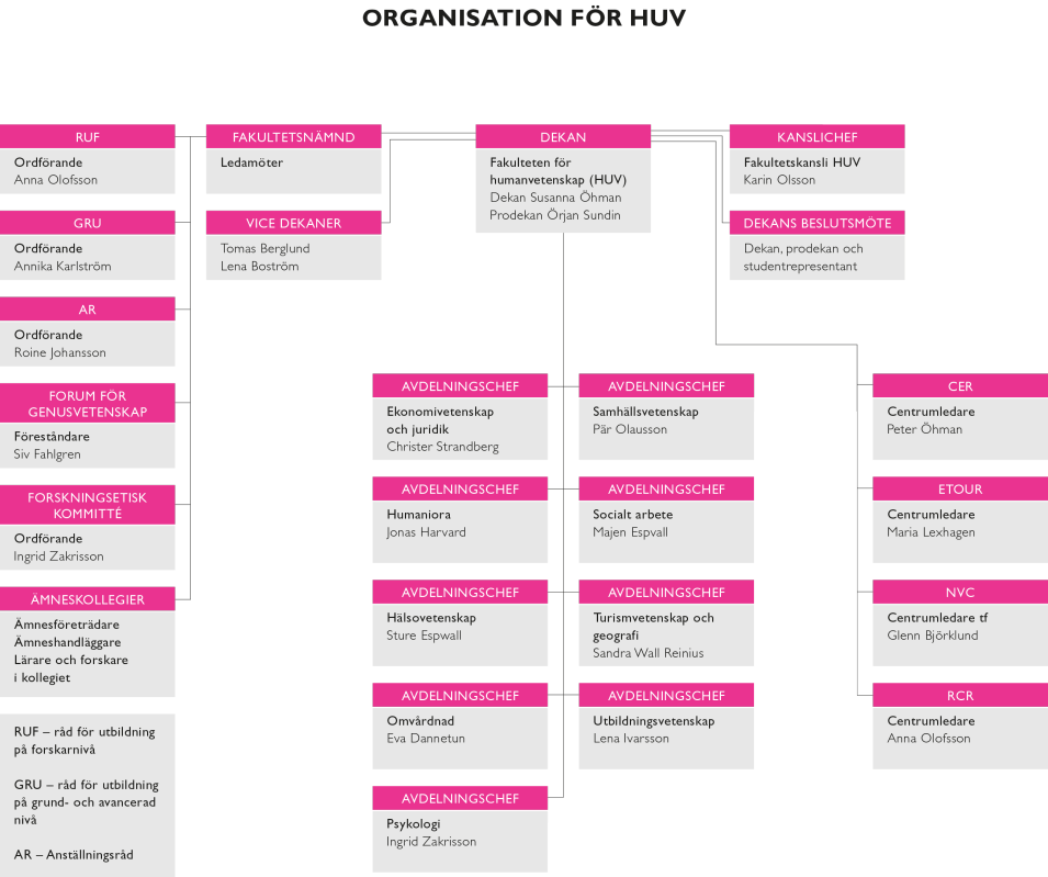 Organisationplan för HUV