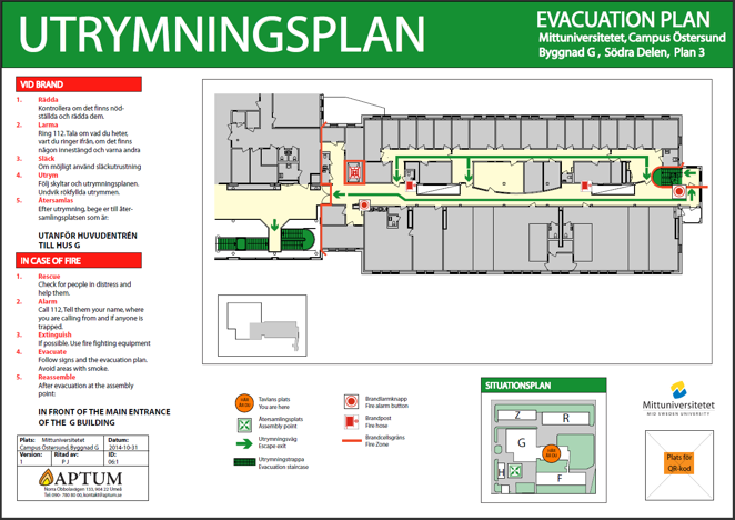 utrymningsplan hus G Östersund