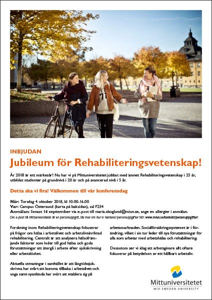 Inbjudan: Jubileum för Rehabiliteringsvetenskap