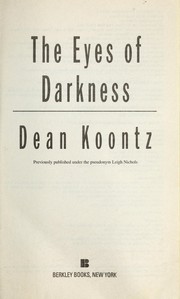 The eyes of darkness by Dean Koontz