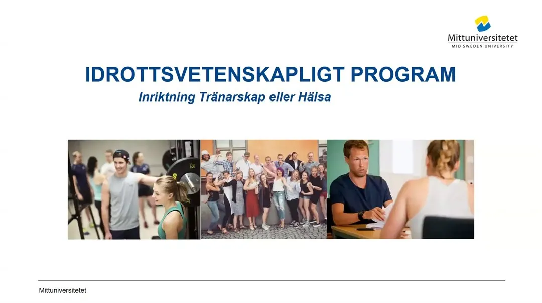 Försättsbild till presentation av Idrottsvetenskapligt program på Mittuniversitetet