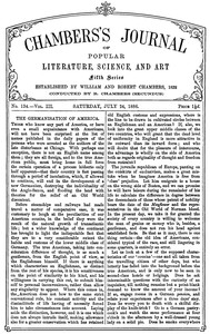 Chambers's Journal of Popular Literature, Science, and Art, fifth series, no. 134, vol. III, July 24, 1886, Various