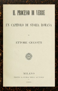 Il processo di Verre, Ettore Ciccotti