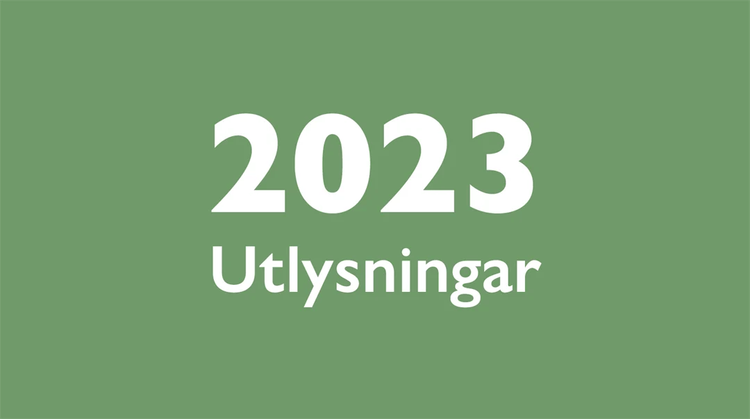 Illustration med texten utlysningar 2023