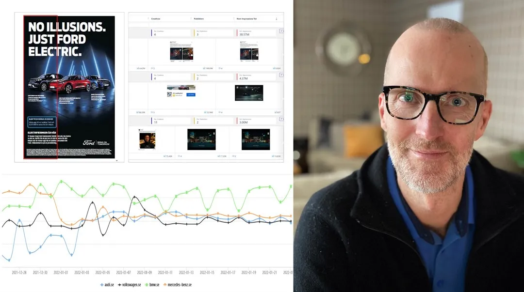 Computer data and a portrait of Per Segerström, Media Research